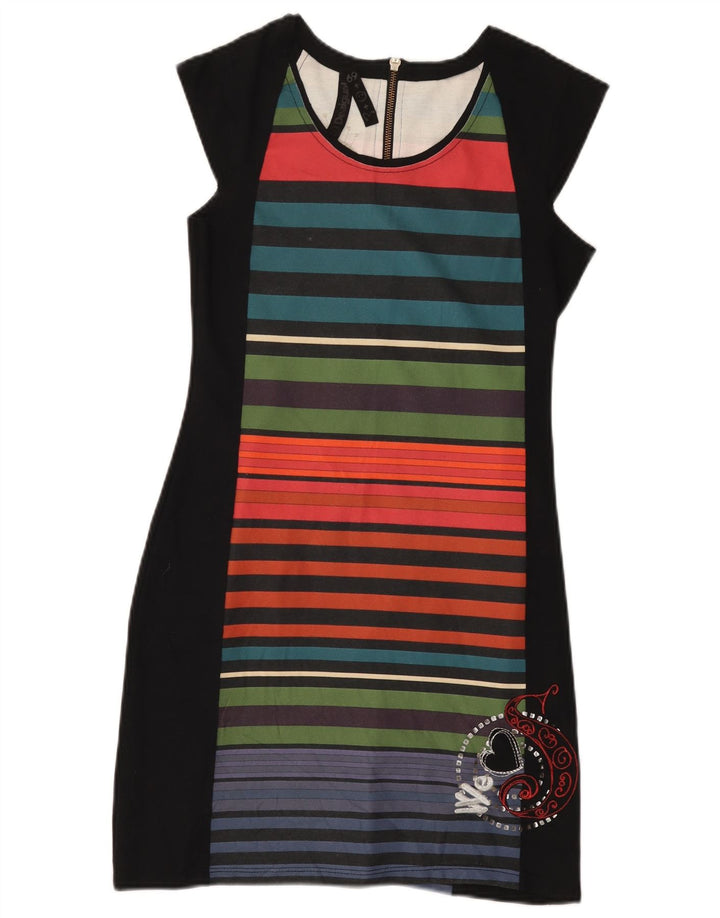 Desigual Vestido tubo gráfico para mujer UK 40 Mediano Rayas negras