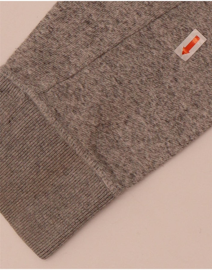 Superdry Hombre Top De Manga Larga De Algodón Moteado Gris Medio