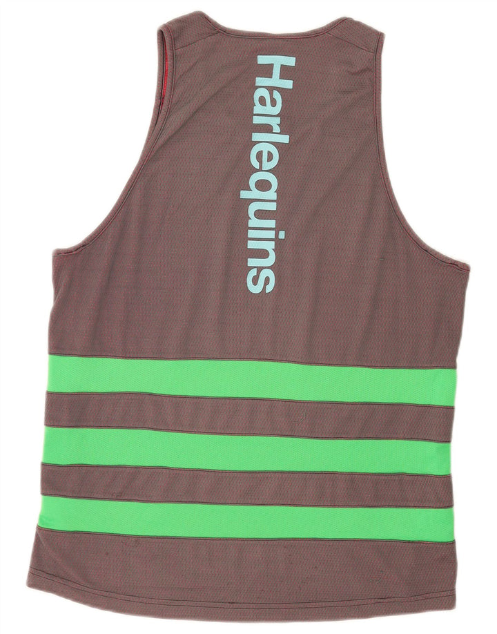 Adidas Hombre Graphic Vest Top Grande Gris Colorblock Poliéster