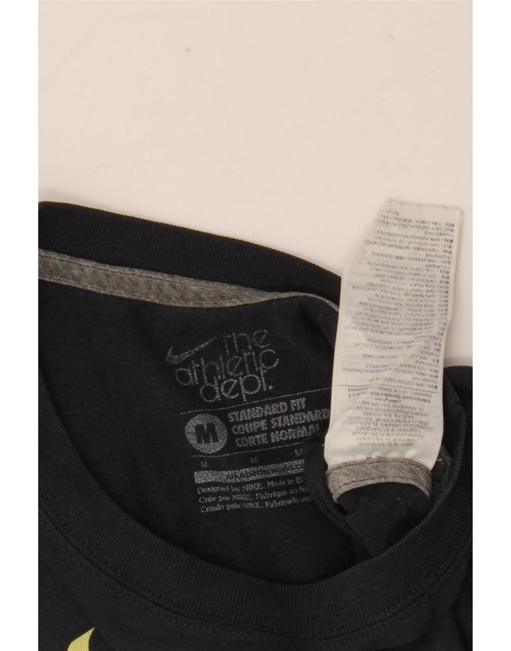 Nike Camiseta gráfica de ajuste estándar para hombre, parte superior mediana de algodón azul marino