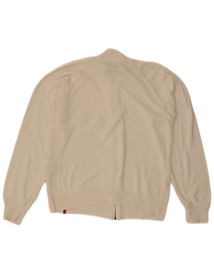 LEVI'S Suéter tipo cárdigan extragrande para mujer Reino Unido 10 Pequeño algodón blanco roto