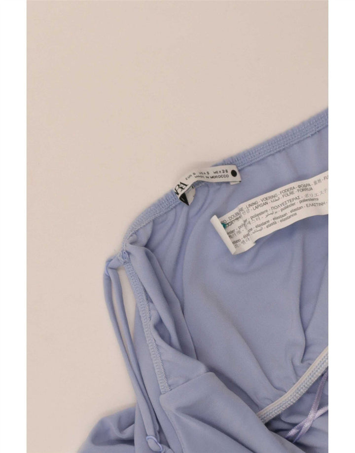 Zara Mujer Trajes De Baño ES 8 Pequeño Poliéster Azul