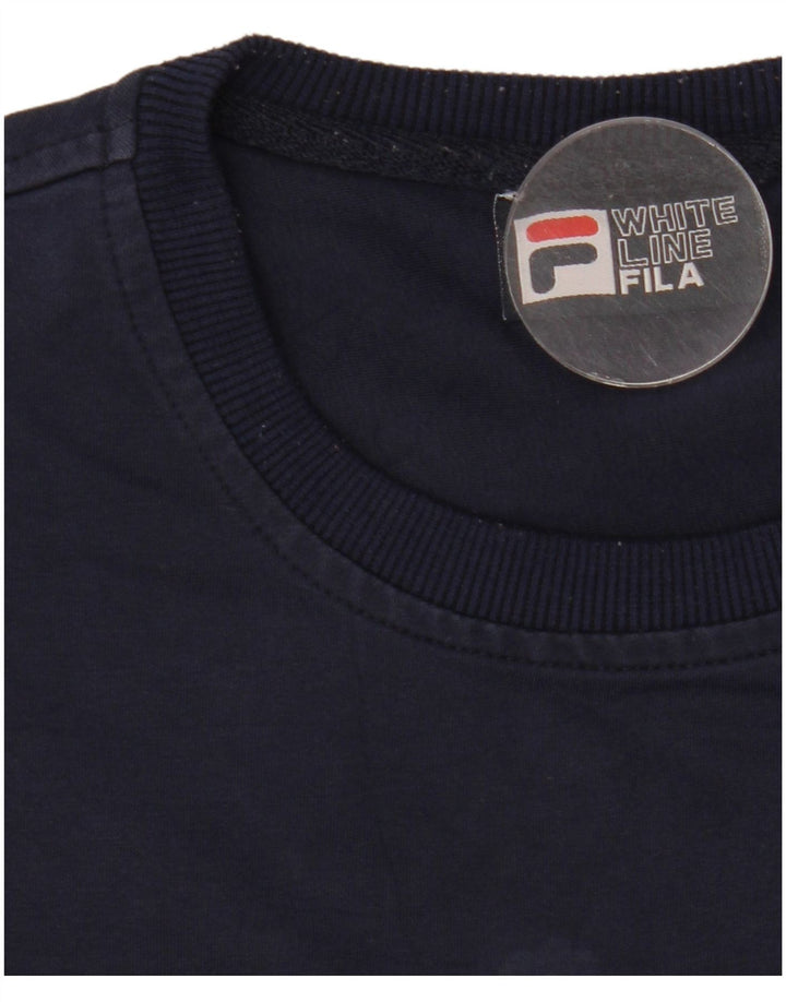 Fila - Sudadera gráfica para mujer (talla 40), poliéster, color azul marino