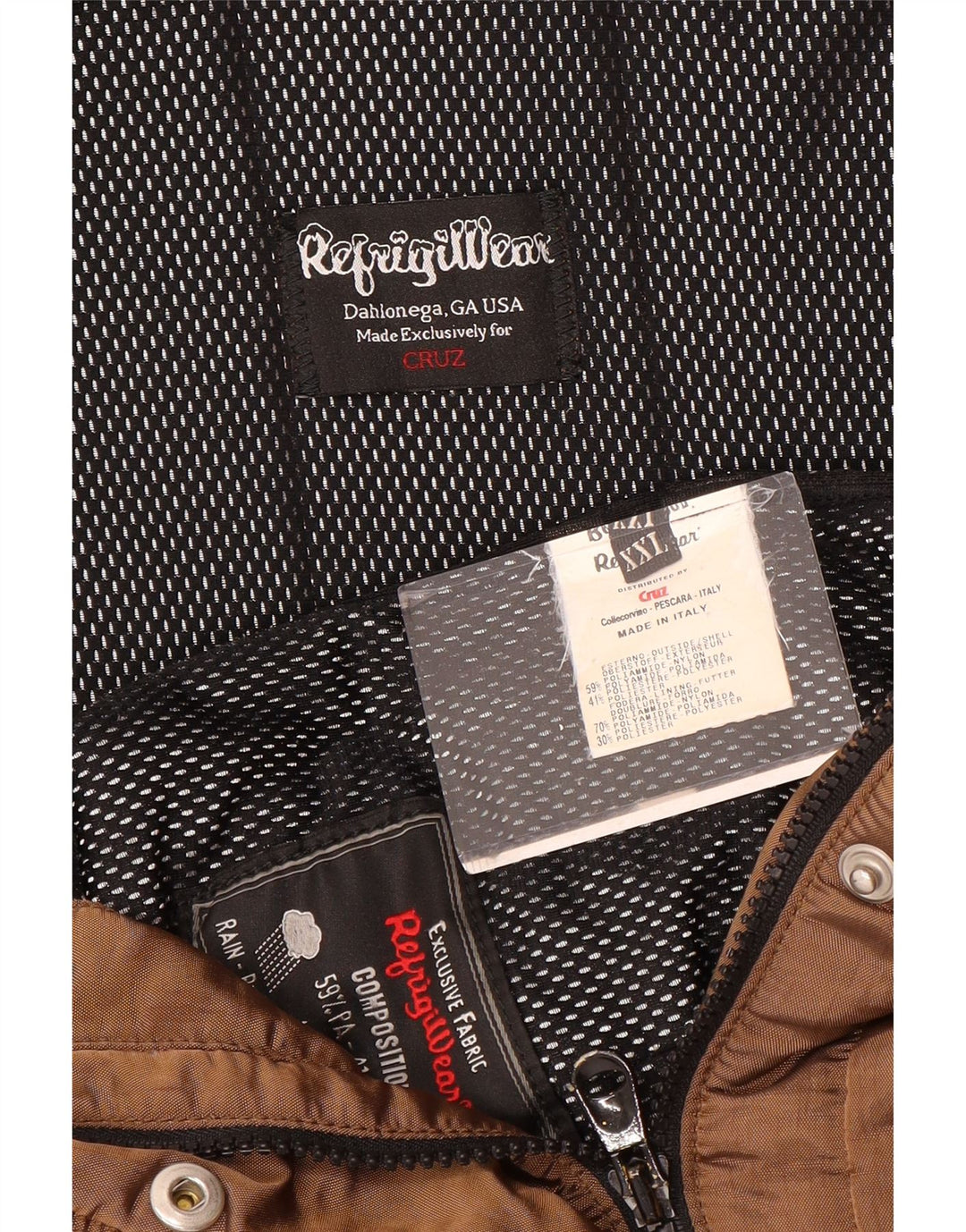 Refrigiwear Chaqueta cortavientos con capucha Cruz para mujer UK 20 2XL Marrón Poliamida