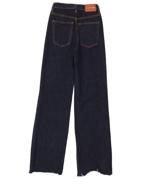 Zara Jeans De Pierna Ancha Para Mujer EU 34 2XS W24 L34 Algodón Azul Marino