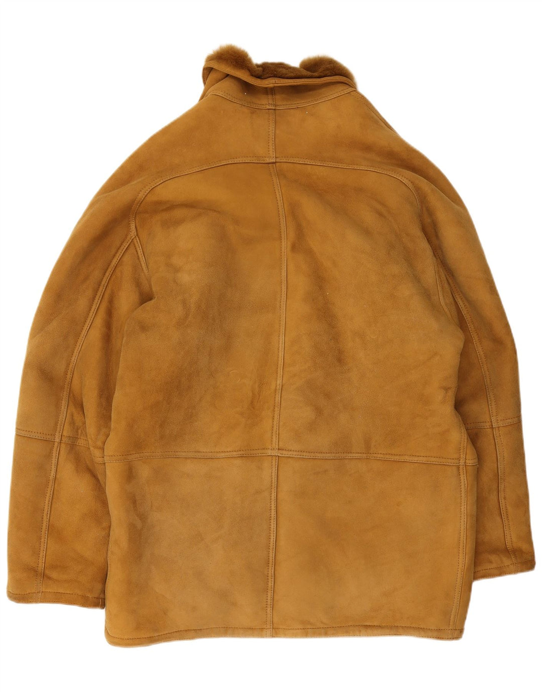 Chaqueta de piel de oveja vintage para hombre IT 52 XL Marrón