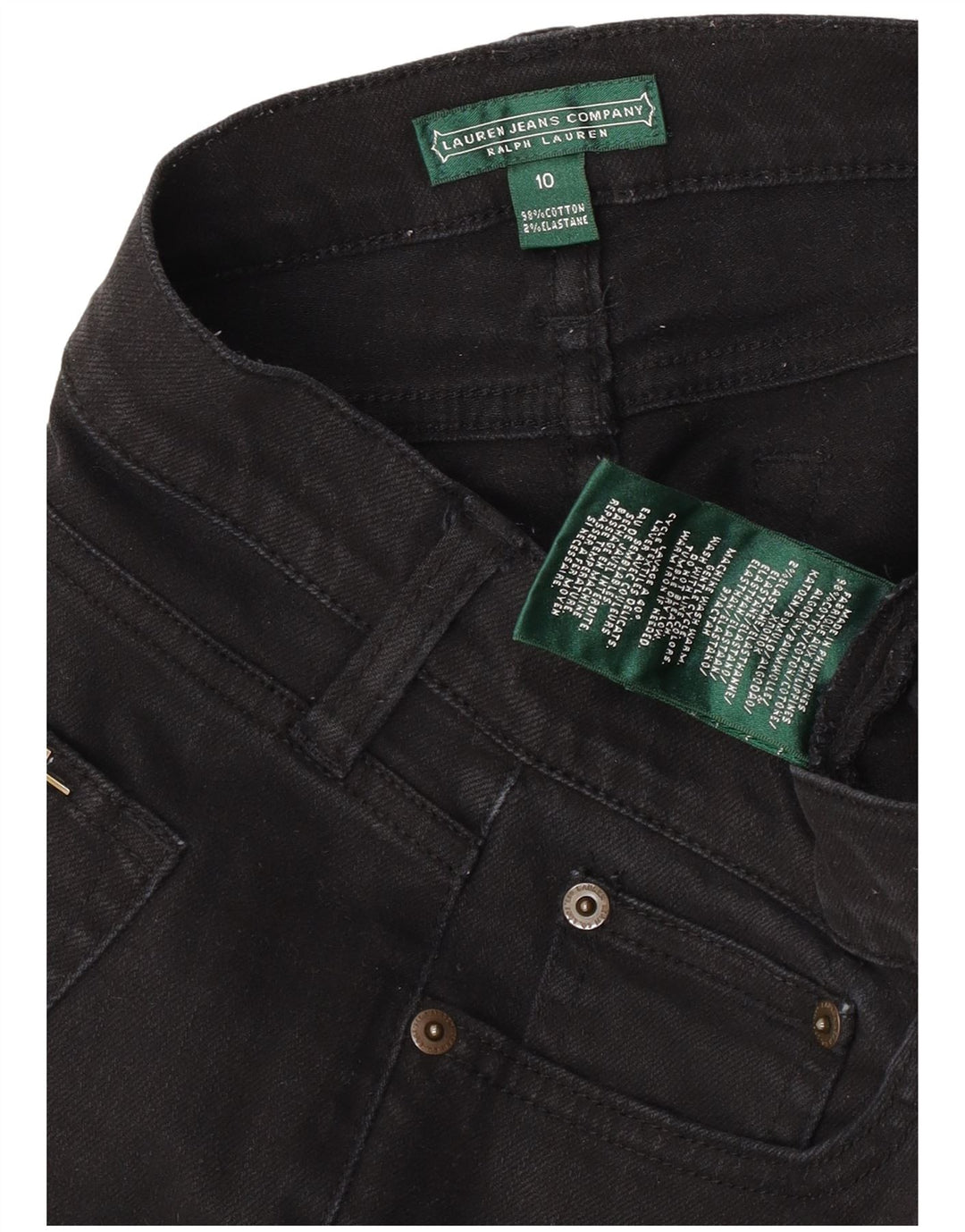 Ralph Lauren Jeans Slim para Mujer US 10 Grande W32 L30 Algodón Negro