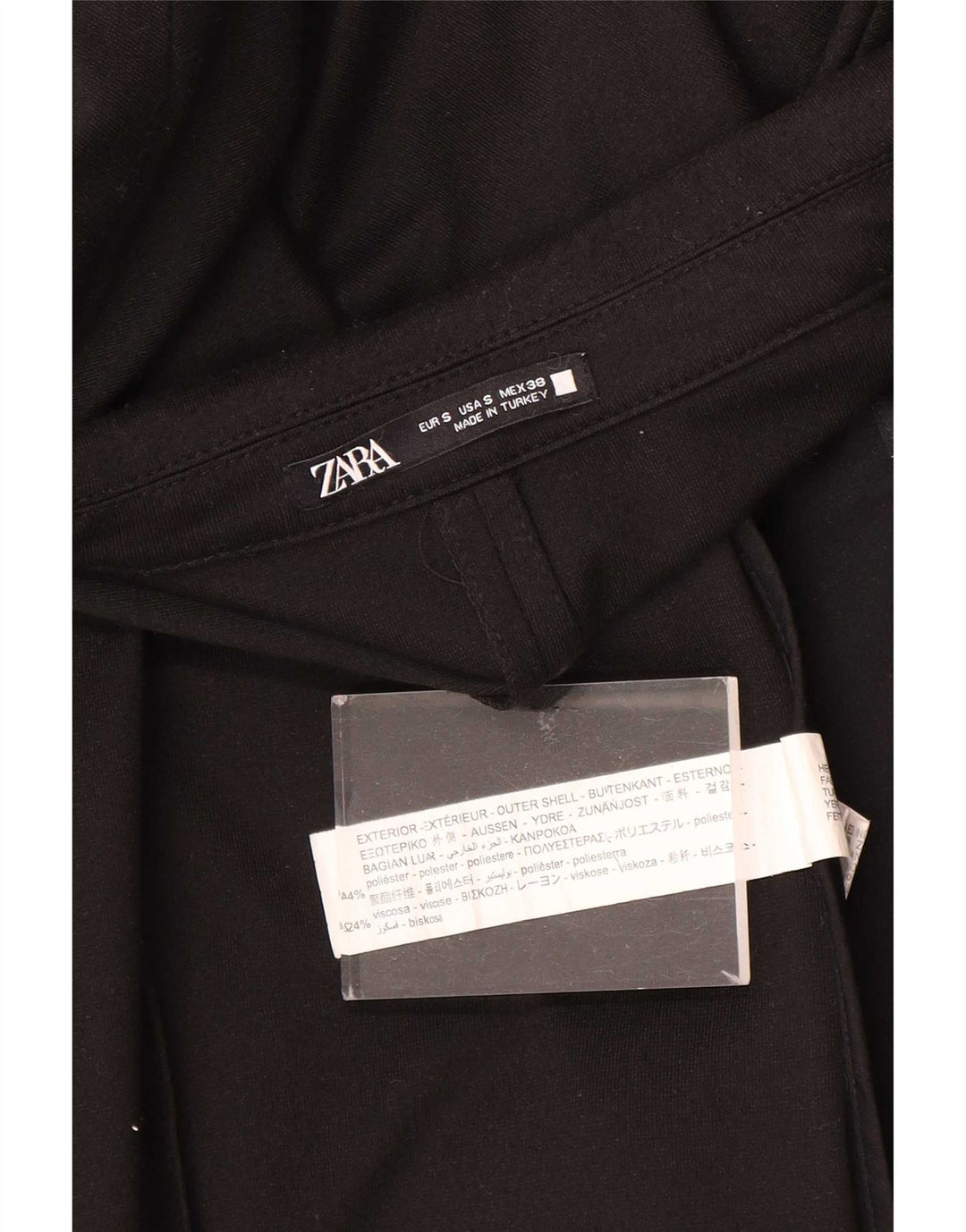 Zara Chaqueta tipo blazer con 1 botón para hombre UK 36 Small Poliéster negro