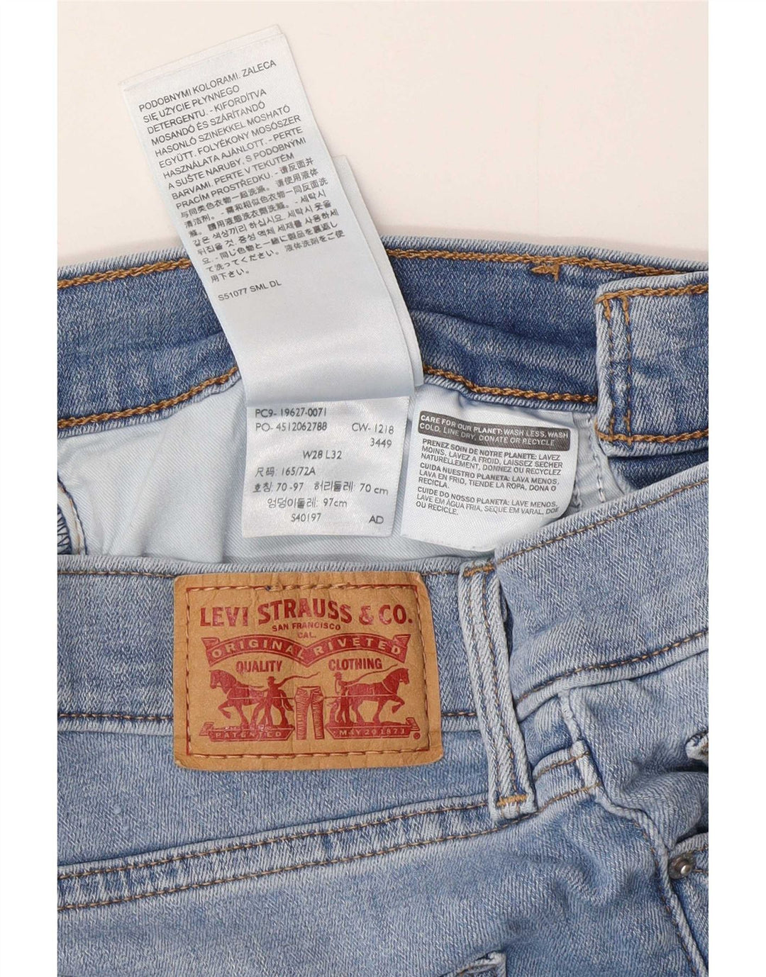 Jeans ajustados moldeadores Levi's para mujer 312 W28 L27 Algodón azul