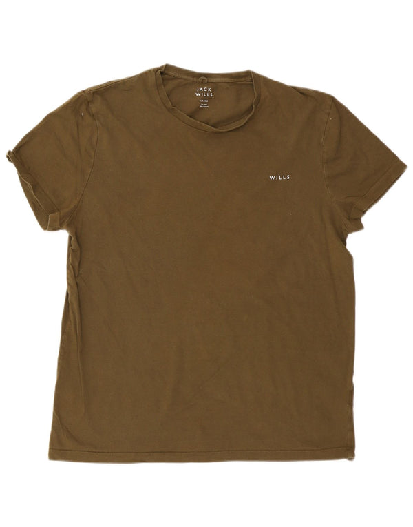 Jack Wills - Camiseta para hombre, talla grande, color caqui, algodón
