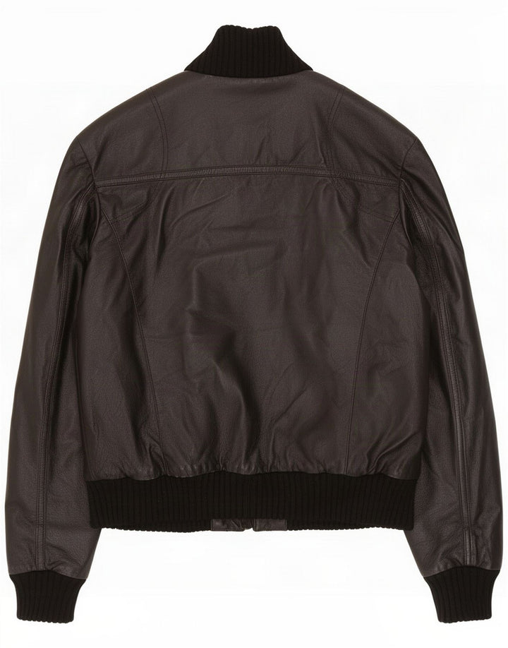 Chaqueta de cuero vintage para hombre UK 40 Large Black