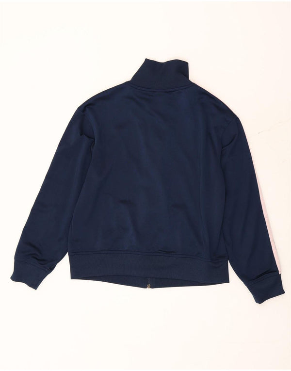 Adidas Womens Tracksuit Top Jacket UK 14 Medium Navy Blue Polyester