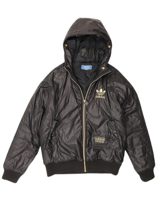 Adidas Chile 62 - Chaqueta acolchada con capucha para hombre, talla 36, color negro