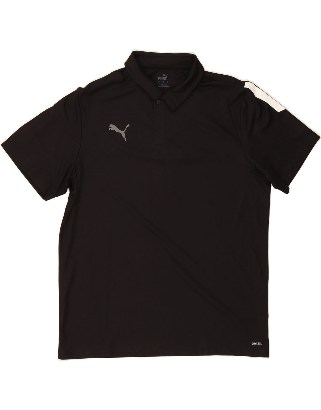 PUMA Mens Polo Shirt XL Black Colourblock Polyester Vintage Puma and Second-Hand Puma from Messina Hembry 