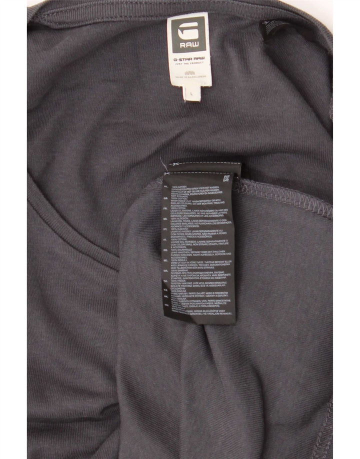 G-Star Hombre Camiseta Gráfica Top Grande Gris Algodón