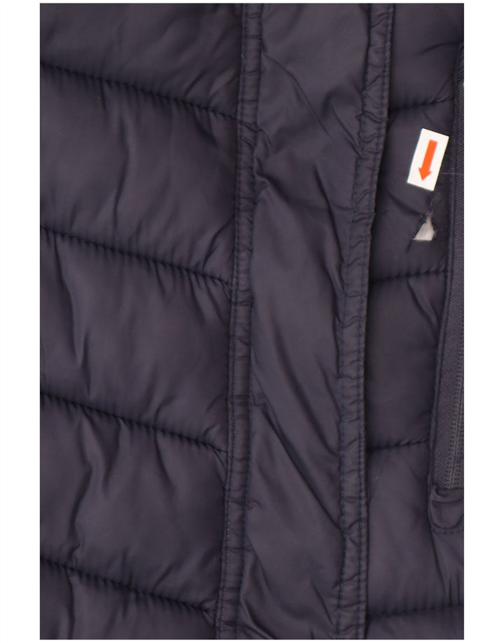 SUPERDRY Abrigo acolchado con capucha para mujer UK 44 Medium Azul marino Nylon