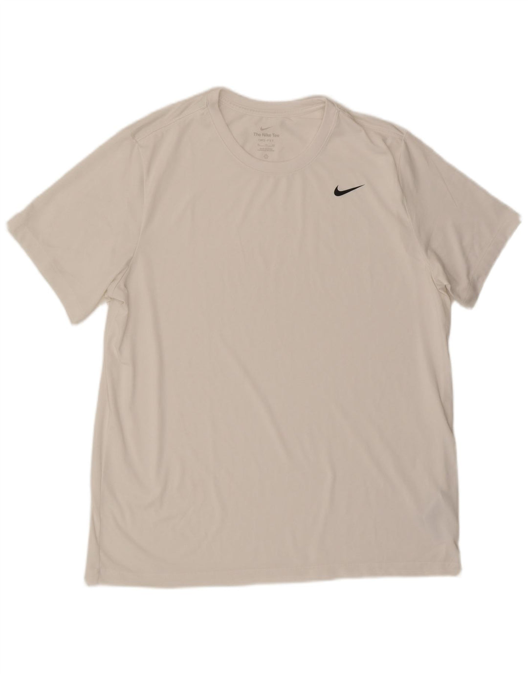 NIKE Hombre Dri Fit Camiseta Top XL Poliéster Blanco