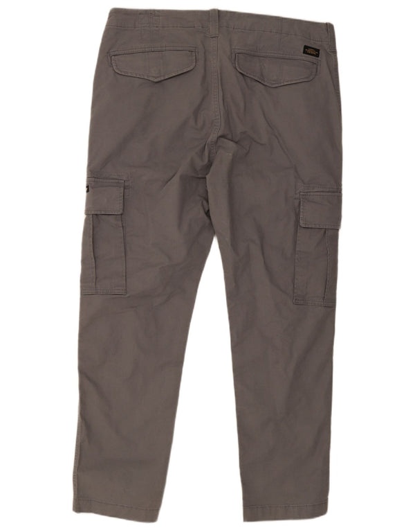 Superdry Pantalón cargo ajustado para hombre W36 L32 Algodón gris