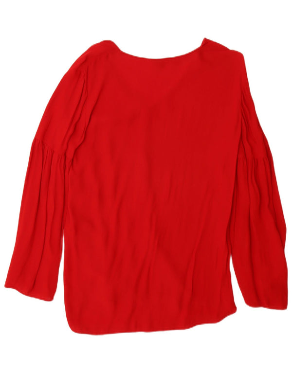 Massimo Dutti Blusa Manga Larga Mujer Top EU 38 Small Viscosa Rojo