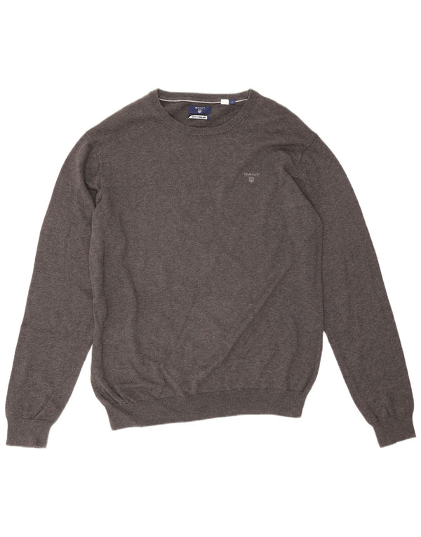 Gant Jersey De Cuello Redondo Para Hombre XL Gris Algodón