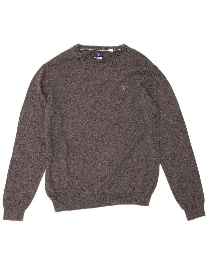Gant Jersey De Cuello Redondo Para Hombre XL Gris Algodón