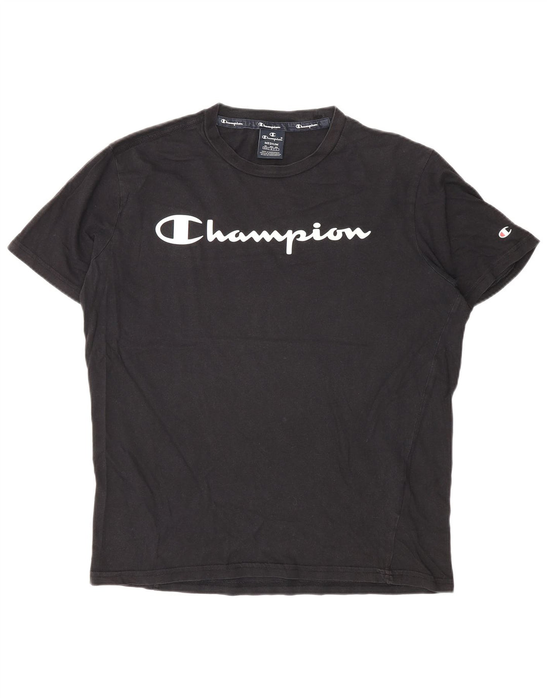 Champion Camiseta gráfica para hombre Top Medium Black Cotton