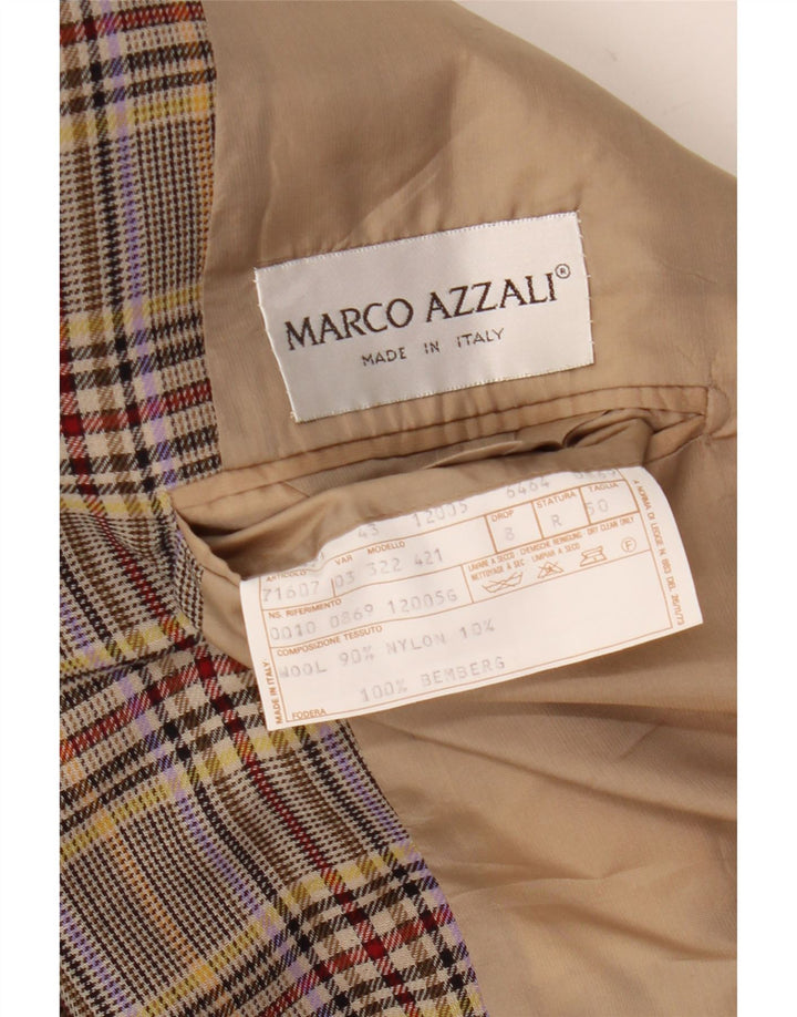Marco Azzali Chaqueta Blazer para Hombre IT 50 Grande Pata de Gallo Multicolor