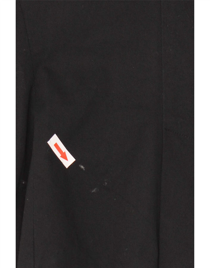Zara Chaqueta Blazer De 1 Botón para Mujer UK 42 Mediana Algodón Negro