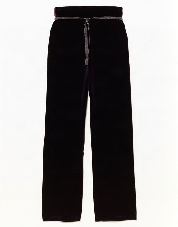 Marks & Spencer Pantalones casuales de terciopelo para mujer UK 8 Small W24 L31 Púrpura