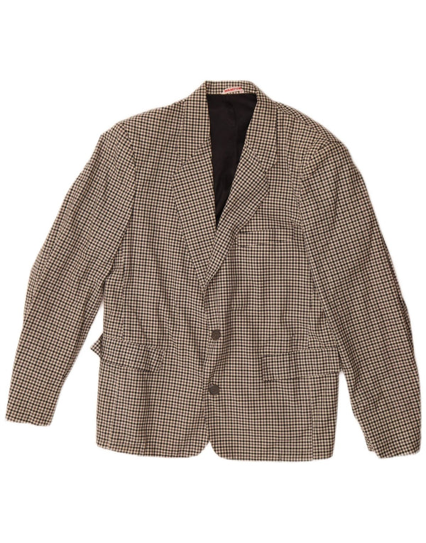 Wampum Chaqueta tipo blazer de 2 botones para hombre UK 38 Medium Grey Gingham