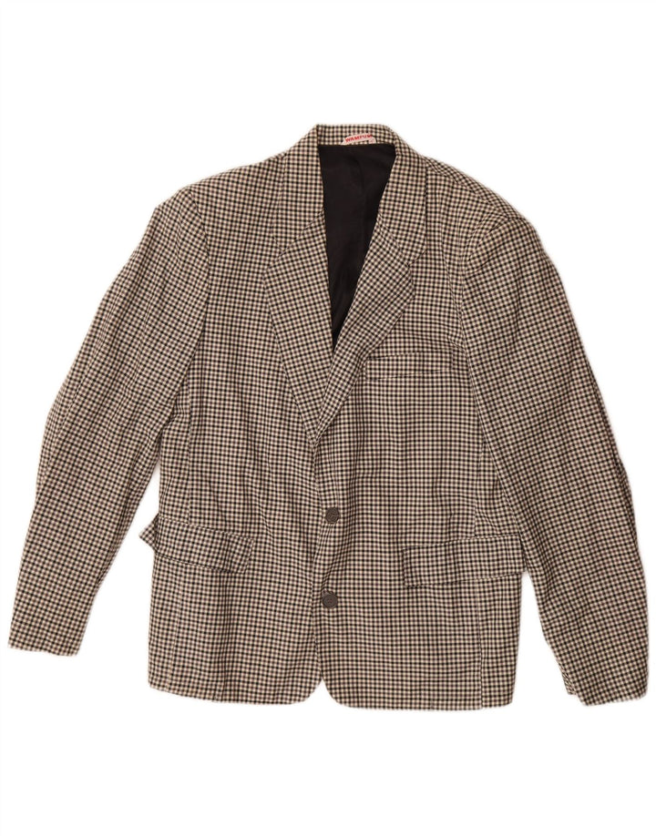 Wampum Chaqueta tipo blazer de 2 botones para hombre UK 38 Medium Grey Gingham