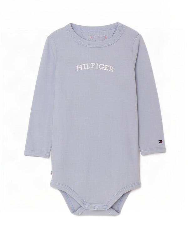 Tommy Hilfiger Body gráfico de manga larga para bebés niñas 3-6 meses Azul