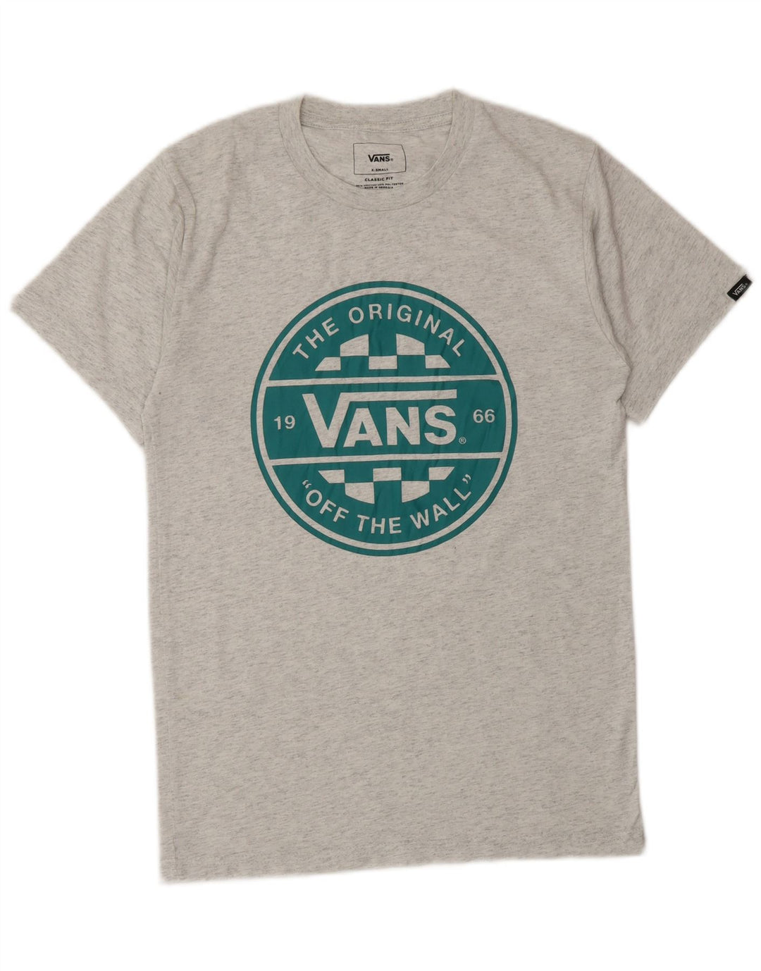 VANS Camiseta gráfica de corte clásico para hombre Top XS Algodón moteado gris