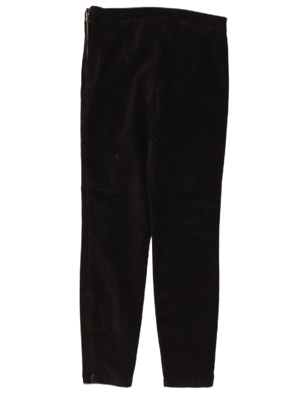 WAREHOUSE Pantalones casuales de terciopelo delgados para mujer UK 10 Small W30 L27 Negro