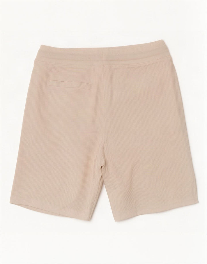 Zara Hombre Shorts Deportivos Pequeños Algodón Blanco A Rayas