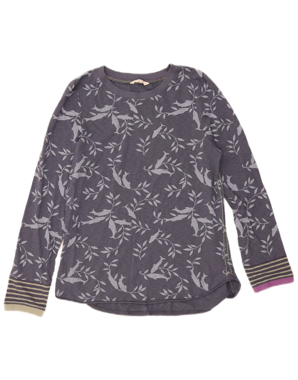 White Stuff Top para mujer de manga larga UK 42 Algodón floral gris medio