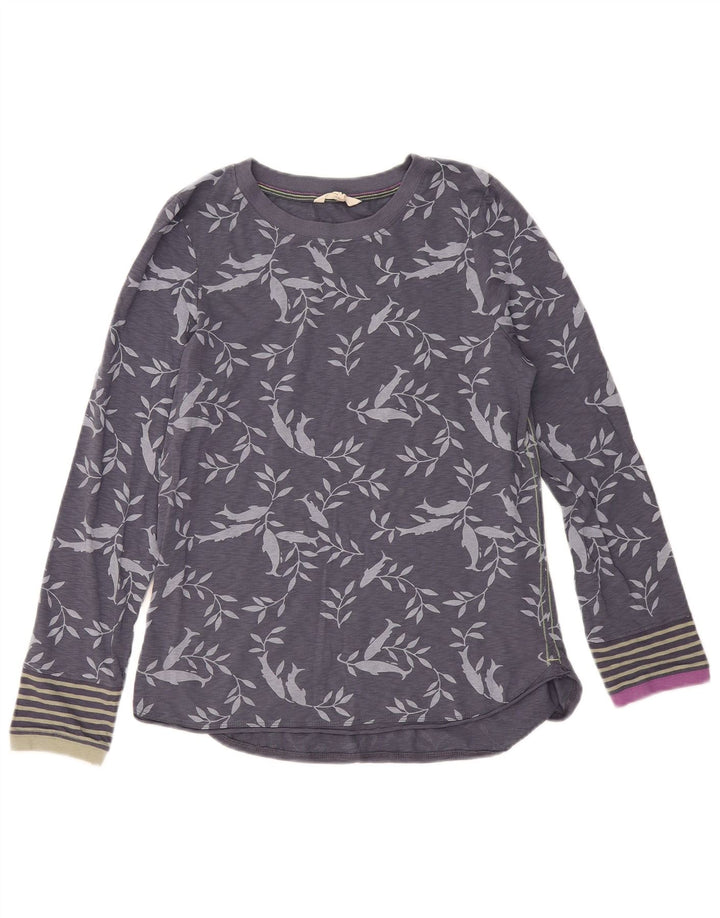 White Stuff Top para mujer de manga larga UK 42 Algodón floral gris medio