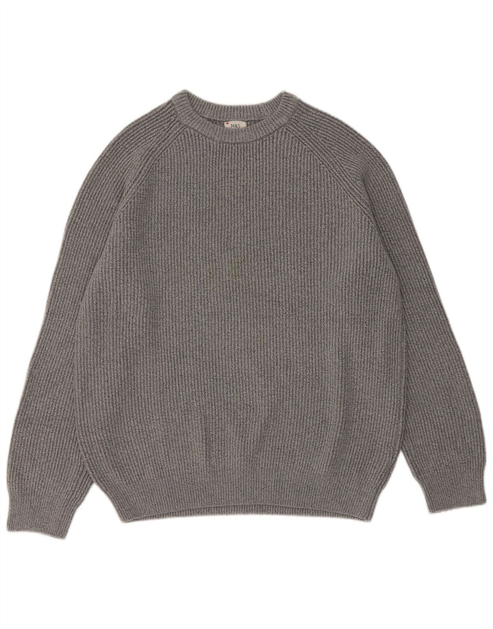 Marks & Spencer Jersey de cuello redondo para hombre XL Gris Poliamida