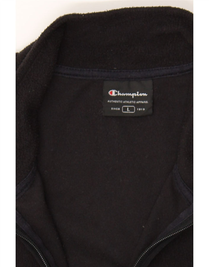 CHAMPION Womens Fleece Jacket UK 16 Large Black Polyester Vintage Champion and Second-Hand Champion from Messina Hembry 