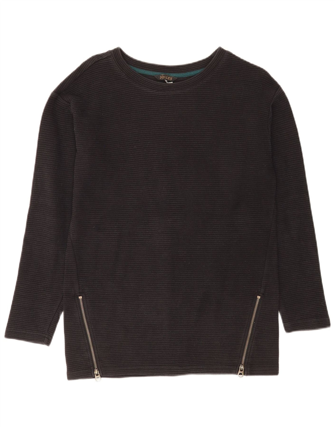 Joules Top Mujer Manga Larga UK 10 Small Algodón Negro