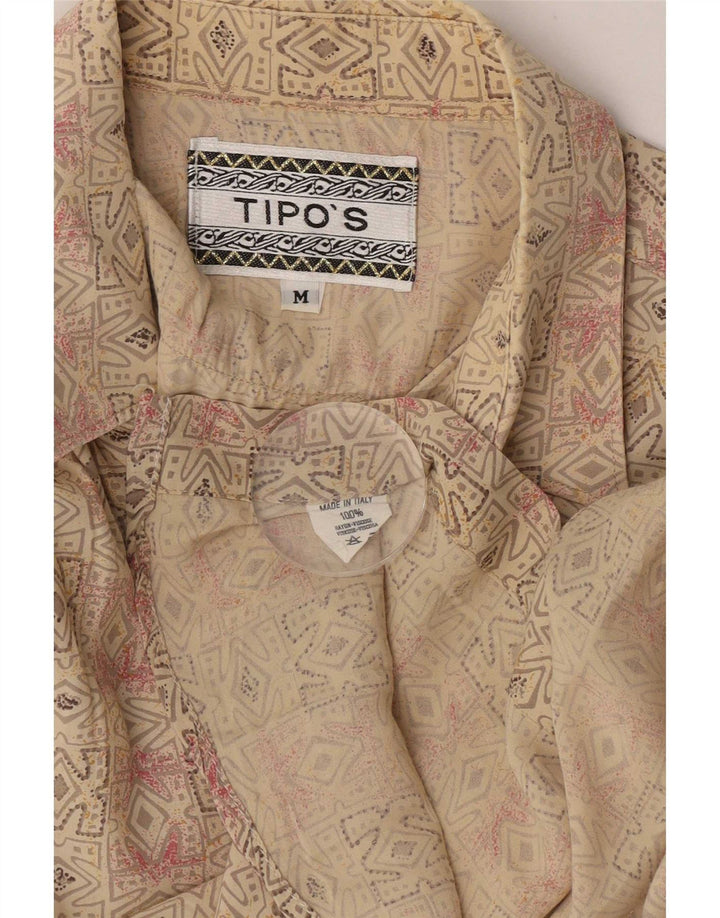 Tipo' S Camisa de manga corta para hombre Rayón geométrico beige medio