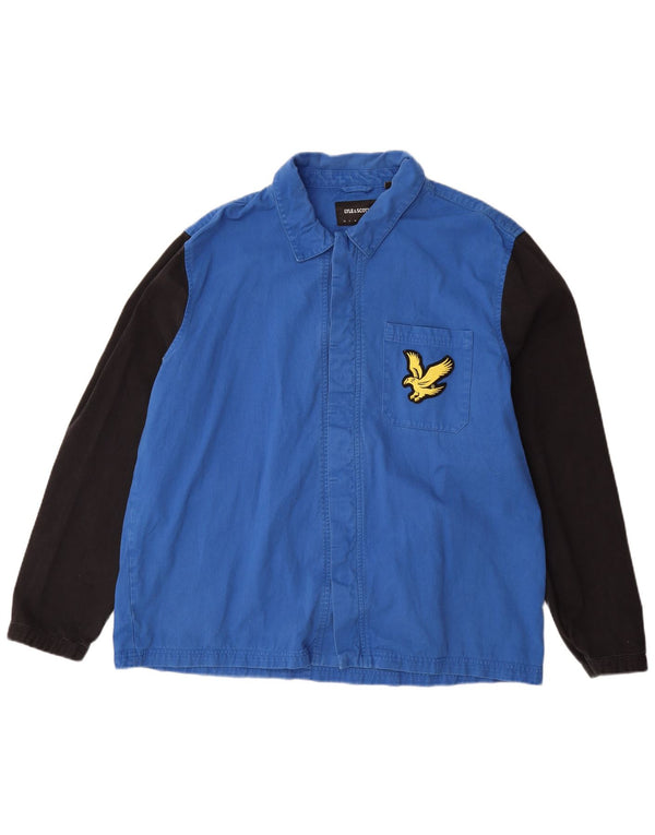 Lyle & Scott Chaqueta Bomber para Hombre UK 44 2XL Algodón Color Block Azul