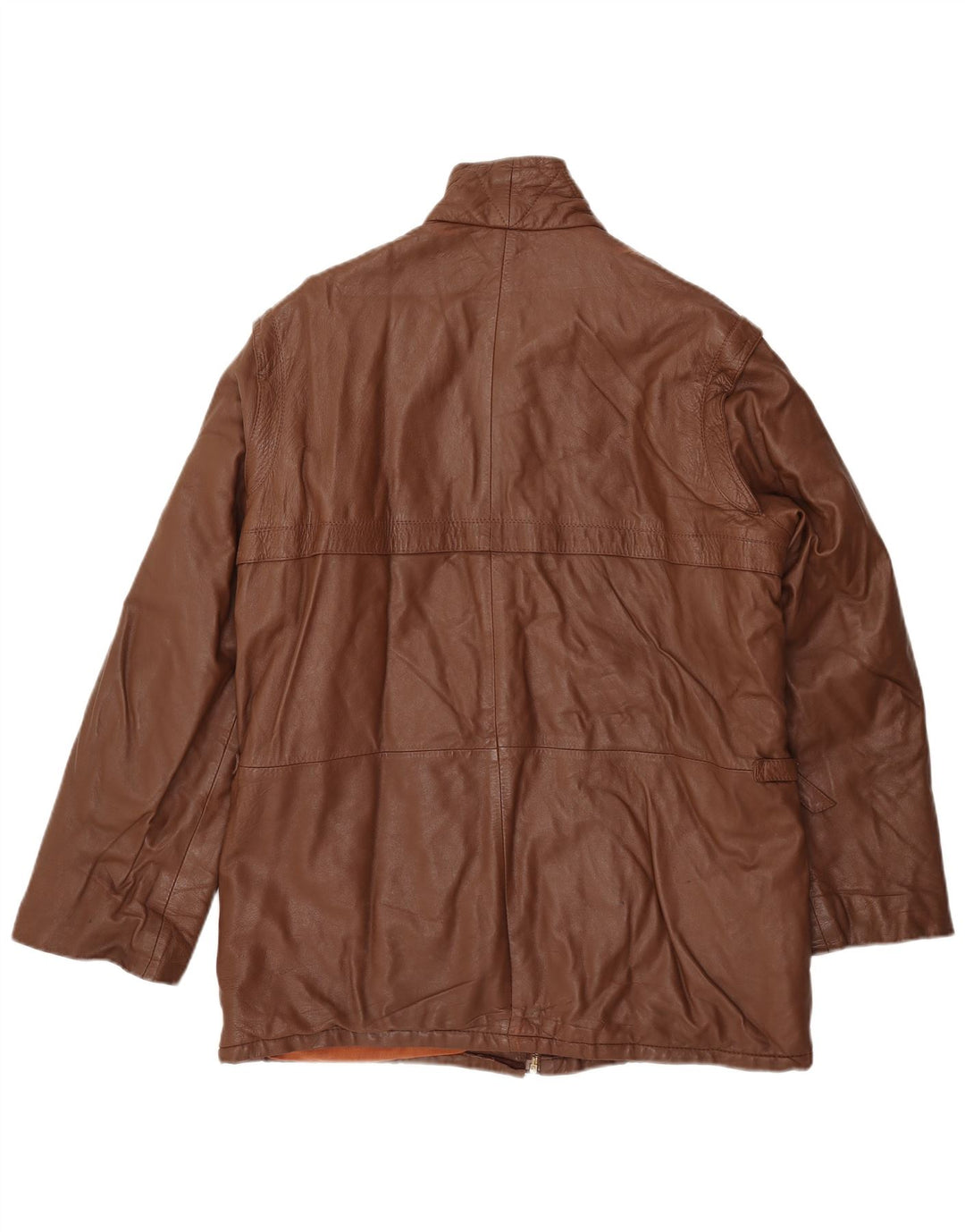 Chaqueta de cuero vintage para hombre IT 54 2XL cuero marrón