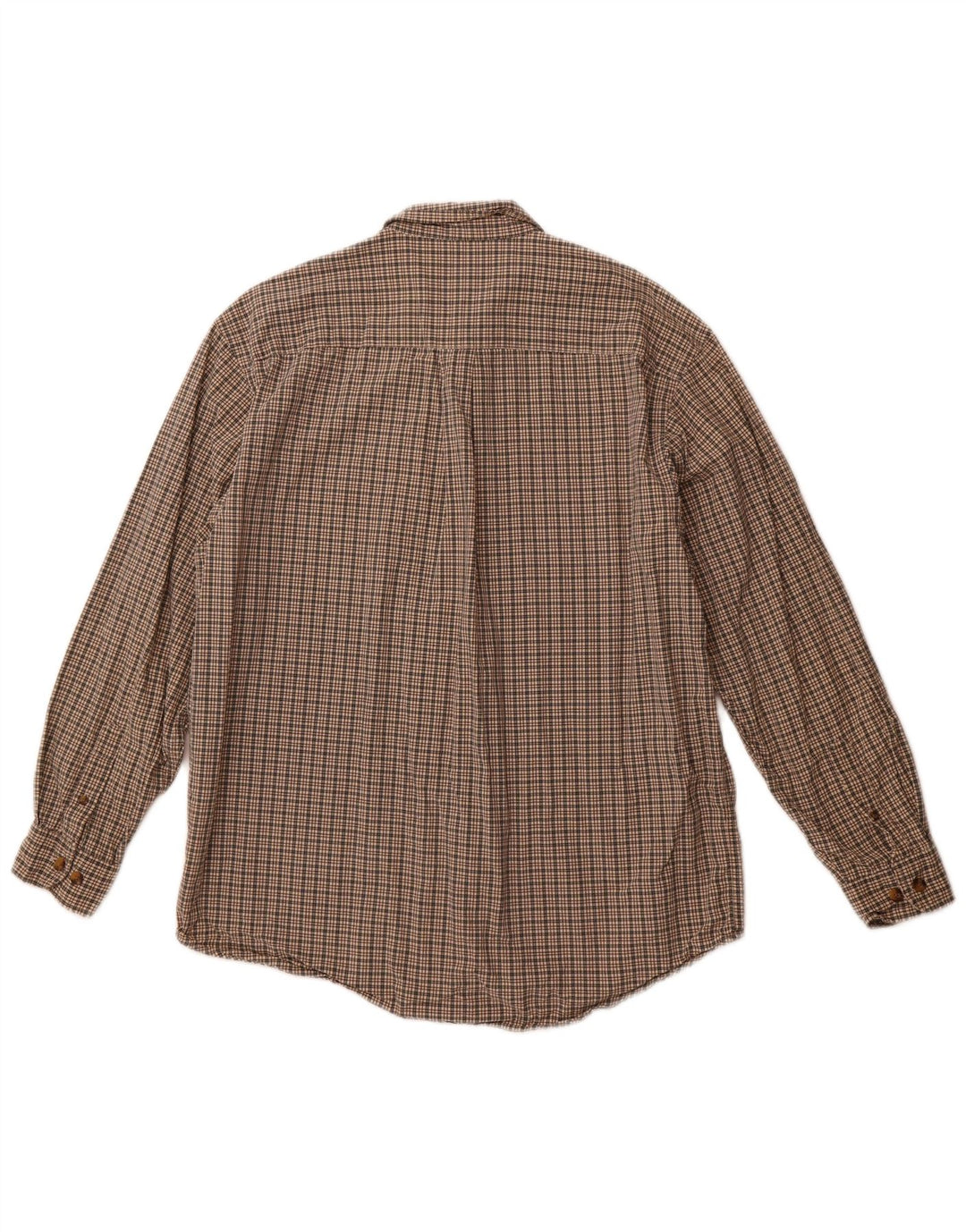 EDDIE BAUER Camisa De Hombre Algodón A Cuadros Marrón Medio