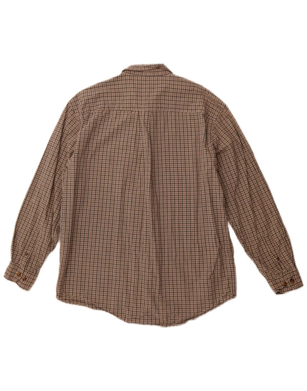 EDDIE BAUER Camisa De Hombre Algodón A Cuadros Marrón Medio