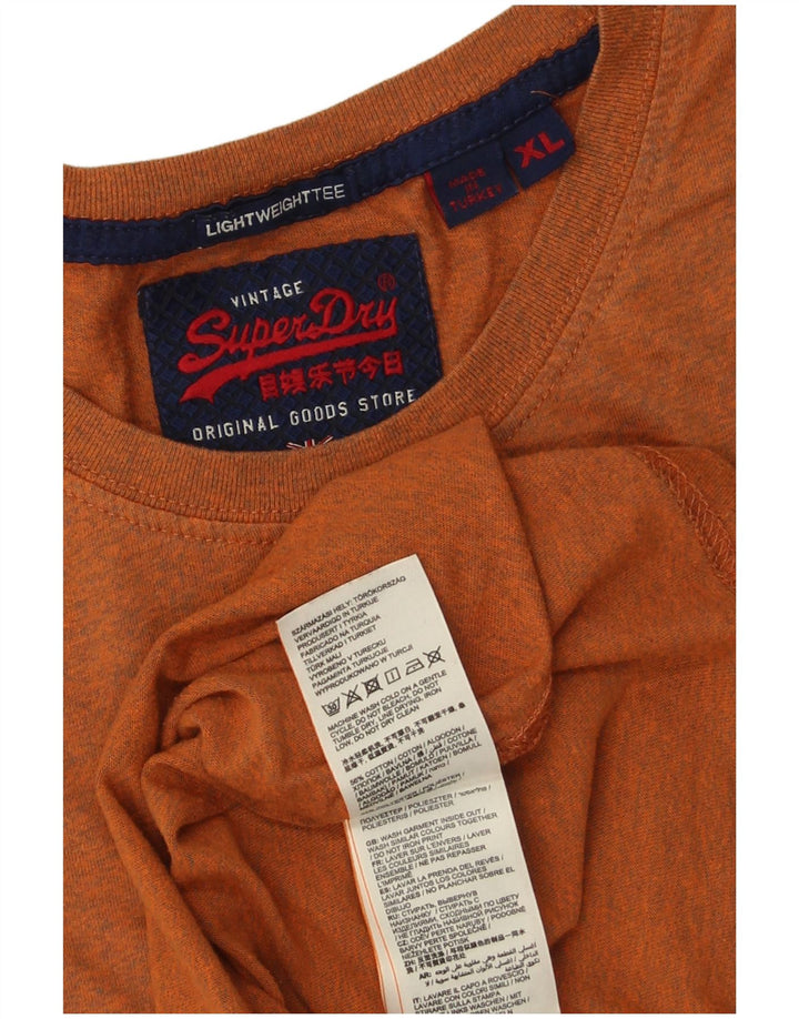 SUPERDRY Camiseta gráfica para hombre Top XL de algodón moteado naranja