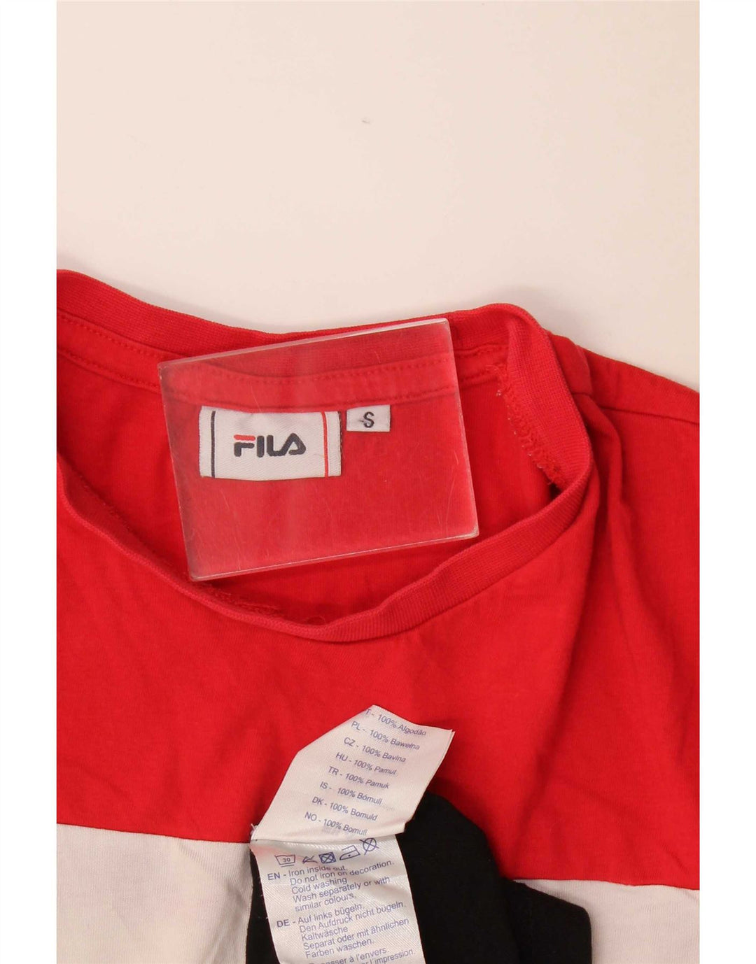 Fila Camiseta gráfica para hombre Top pequeño de algodón con bloques de color multicolor