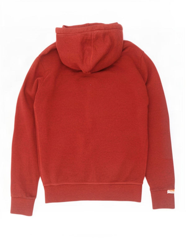 Superdry Sudadera con capucha y cremallera para hombre, tamaño grande, algodón burdeos