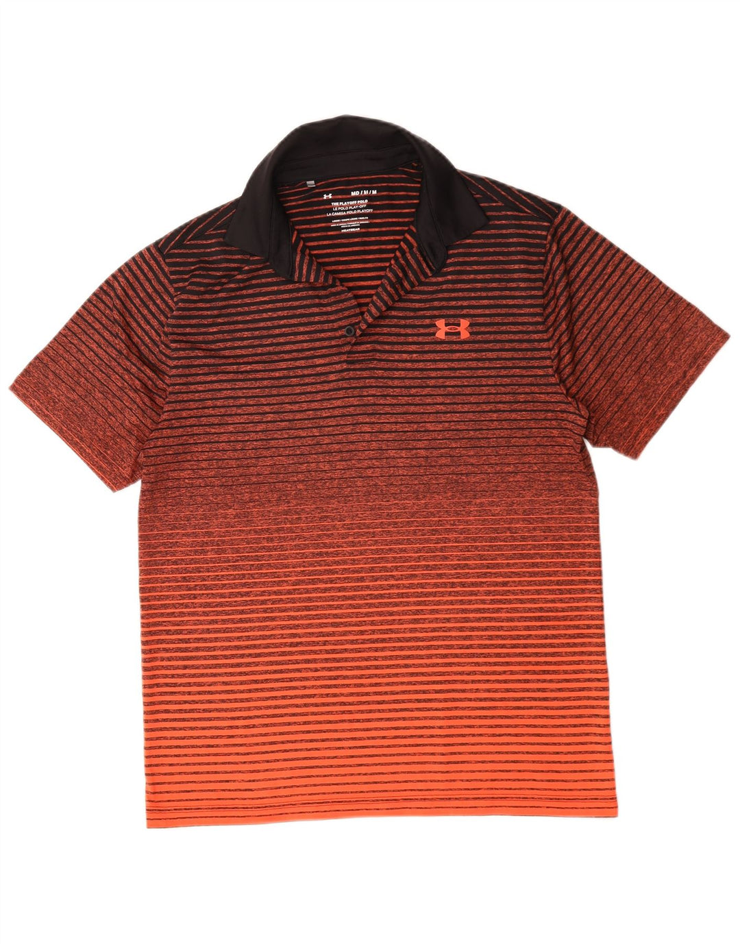 Under Armour Polo Heat Gear para hombre Poliéster a rayas naranja medio