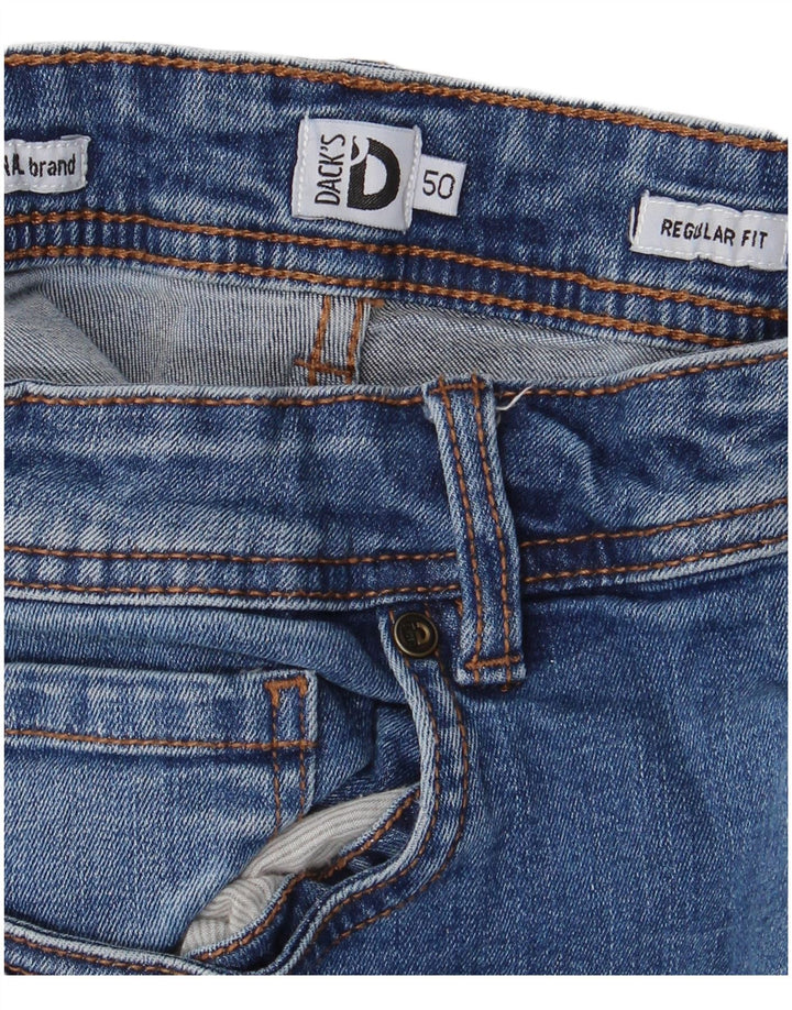 DACK'S Jeans rectos regulares de talle medio para mujer IT 50 XL W32 L27 Azul